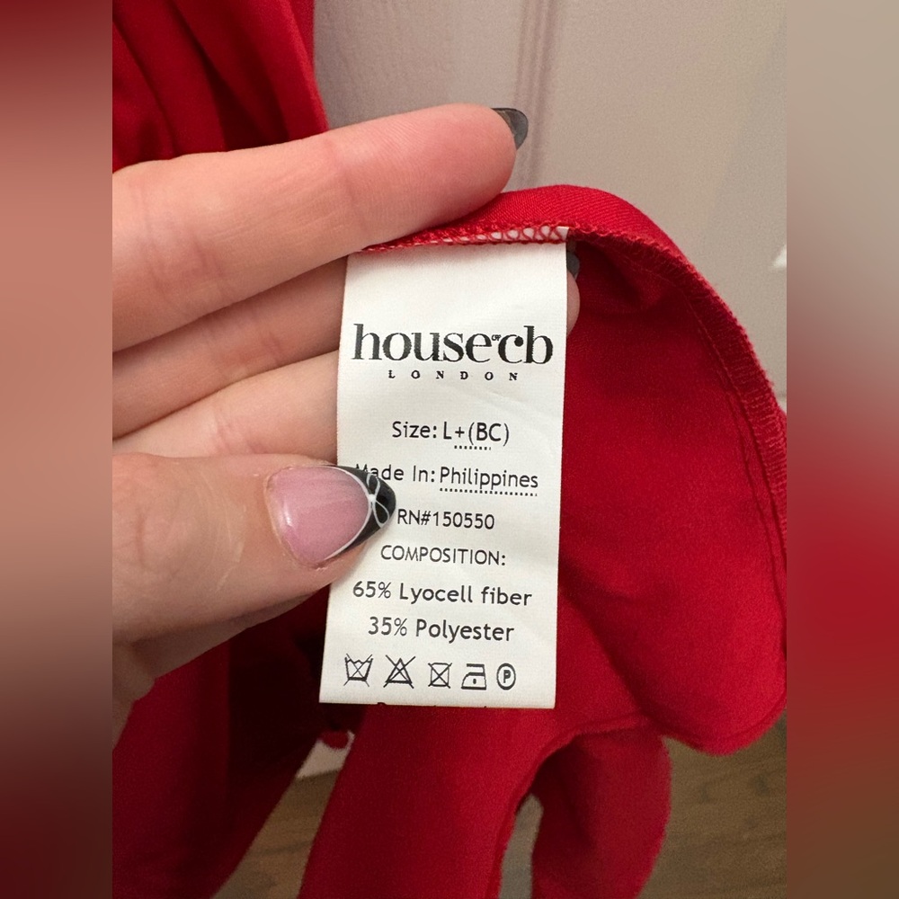 ❌SOLD❌House of CB Samaria Fit & Flare Midi Cocktail Dress Haute Red - Picture 10 of 11